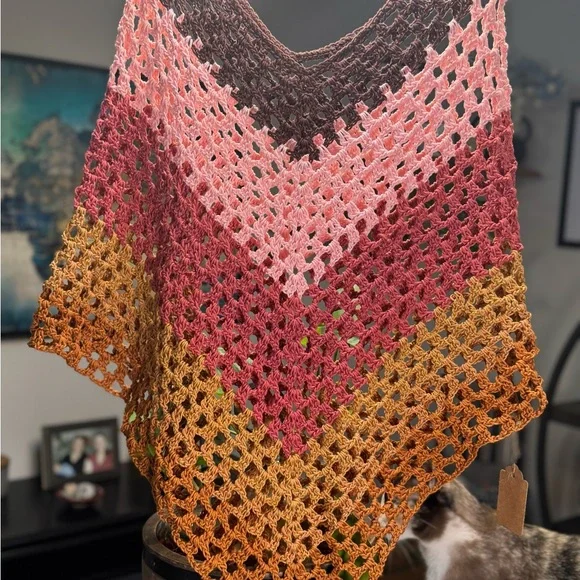 Multicolor Crochet Tunic Top - Picture 2 of 3